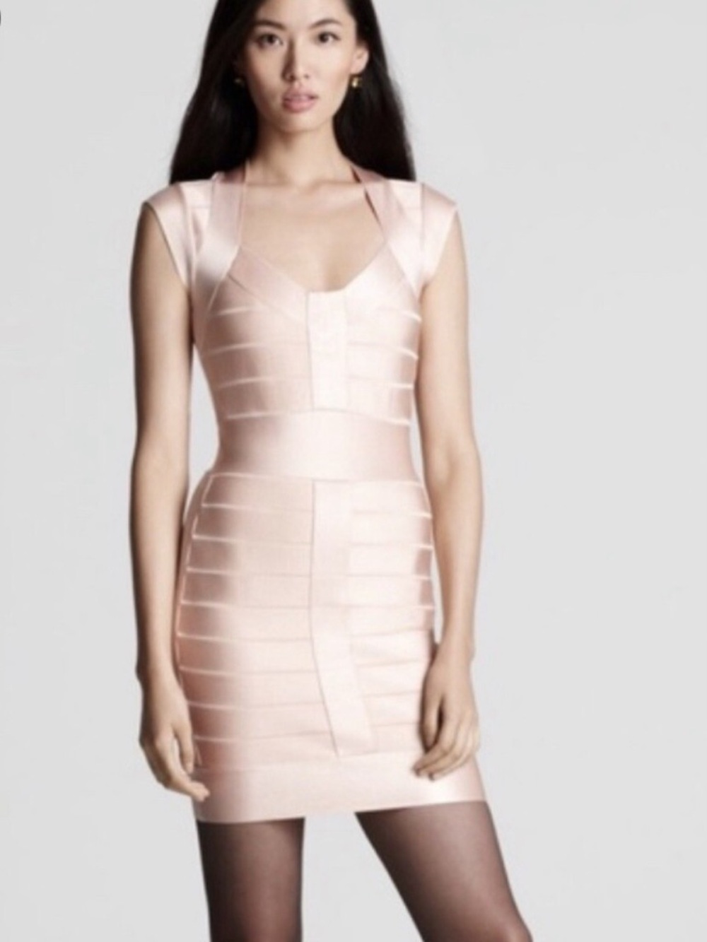 French Connection Body-con Blush Pink Textured Dress
